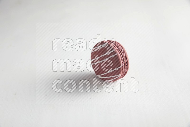 45º Shot of Red Poppy Flower macaron on white background