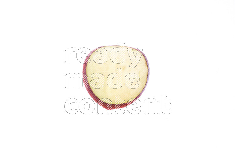 Apple slices on illuminated white background