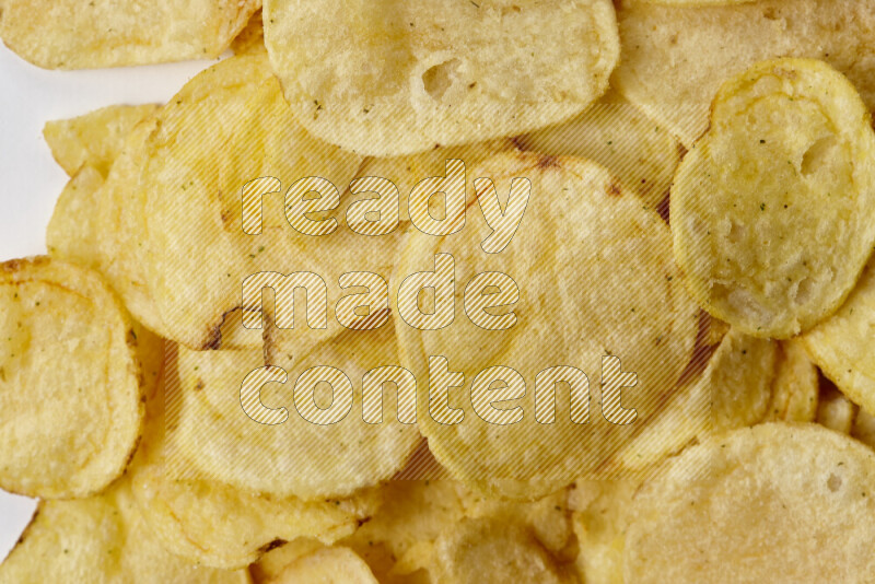 Chips snacks on white background