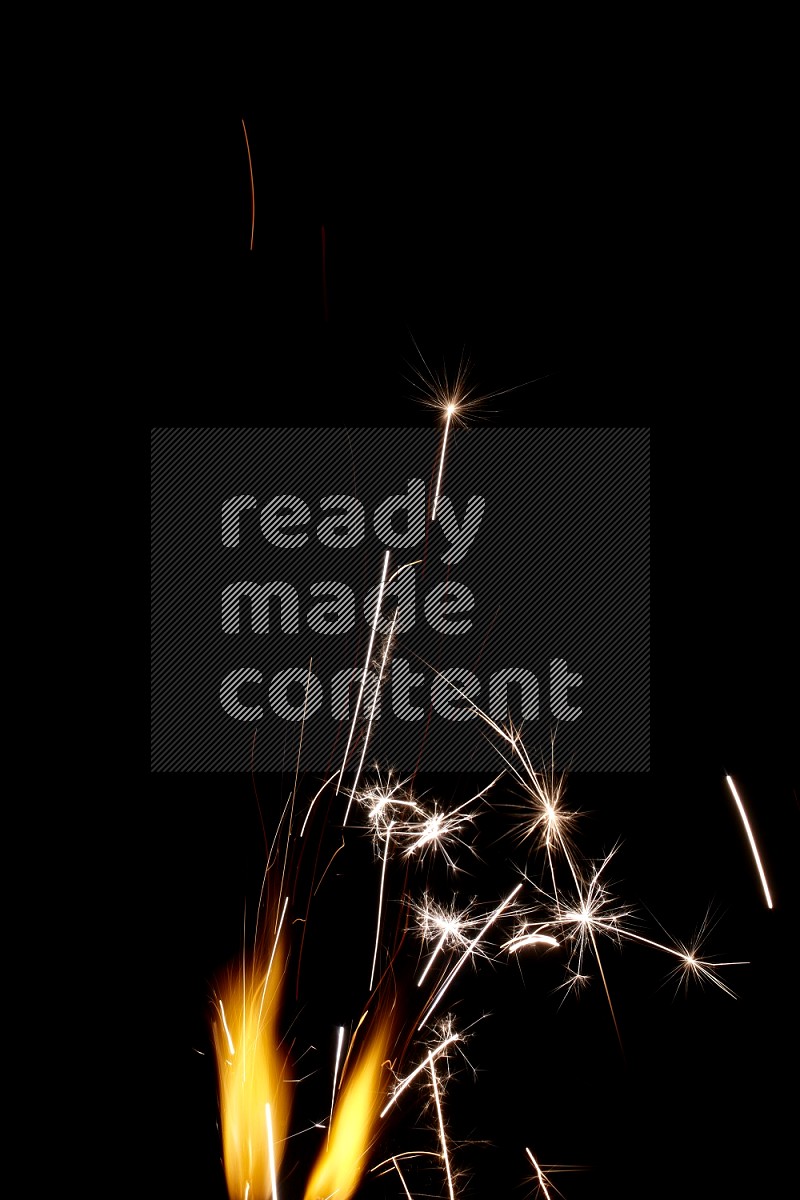 Sparkler candle isolated on black background