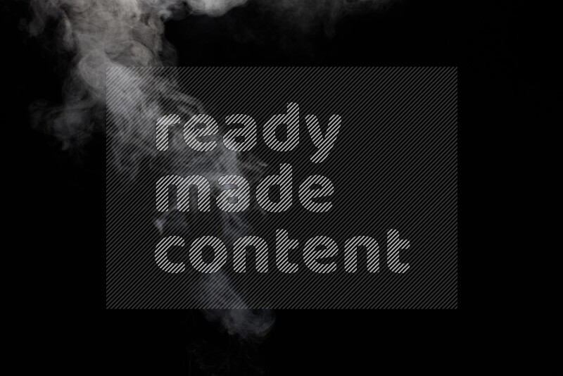 irregular white smoke on black background.