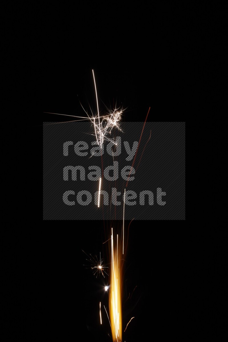 Sparkler candle isolated on black background