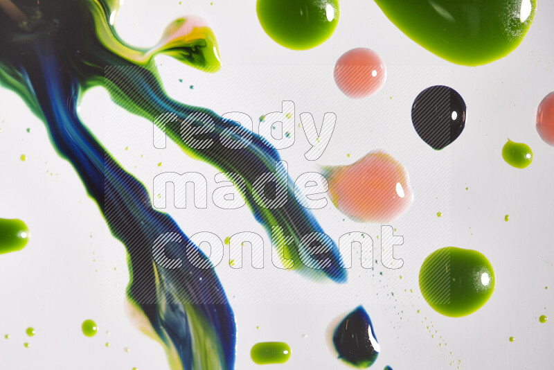 Abstract colorful background with mixed of green, red, blue and yellow paint colors