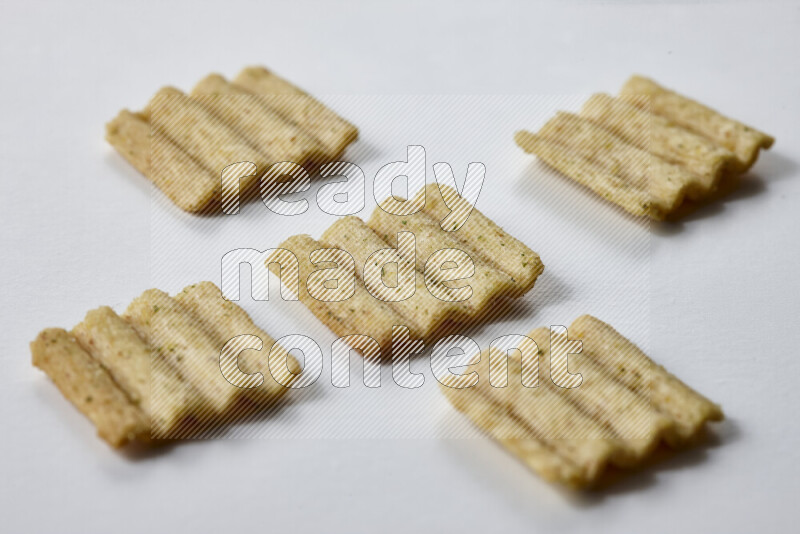 Crackers snacks on white background