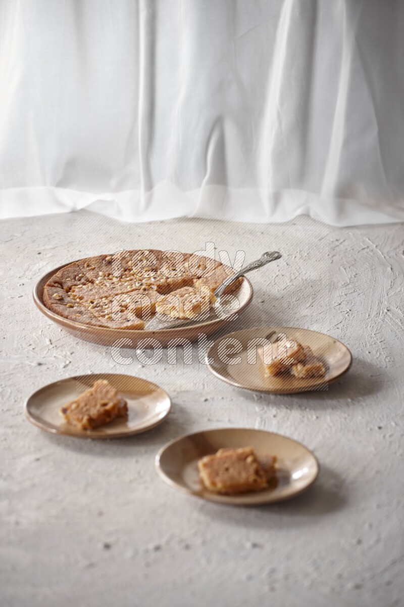 Basbousa in a light setup