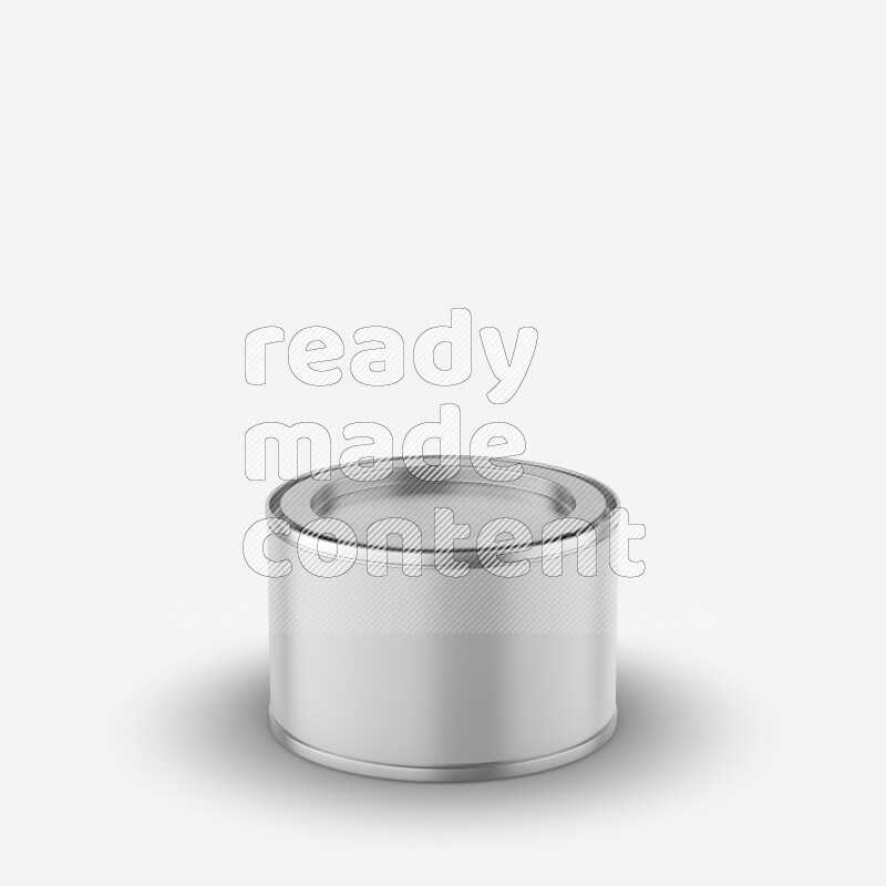 Metal tin can mockup with lever lid and blank label isolated on white background 3d rendering
