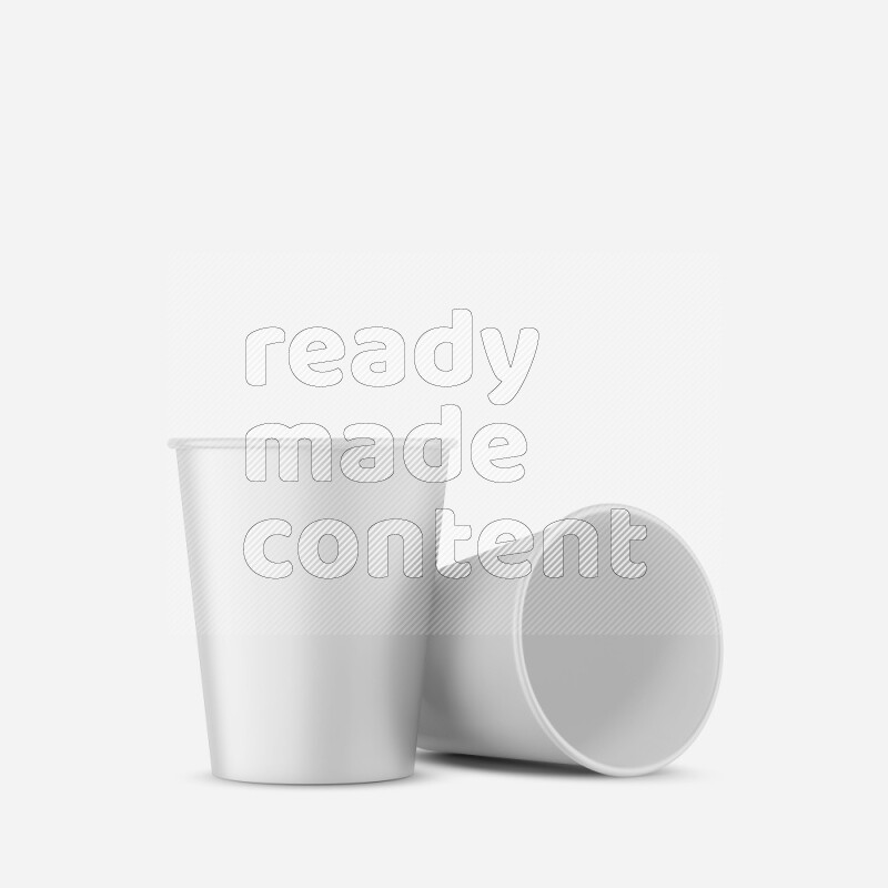 Set of glossy plastic cup mockup isolated on white background 3d rendering