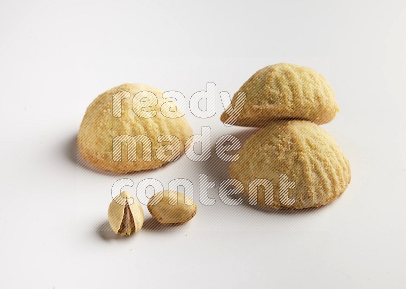 Three Pieces of Maamoul direct on white background