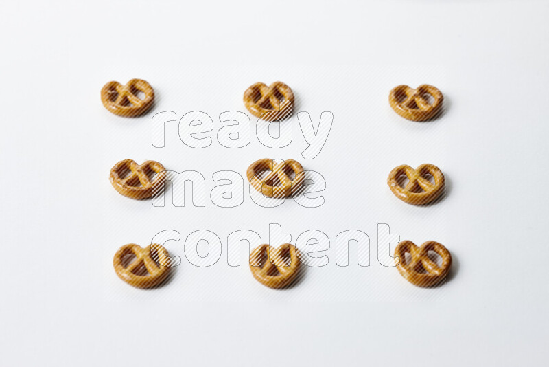 Pretzels snacks on white background