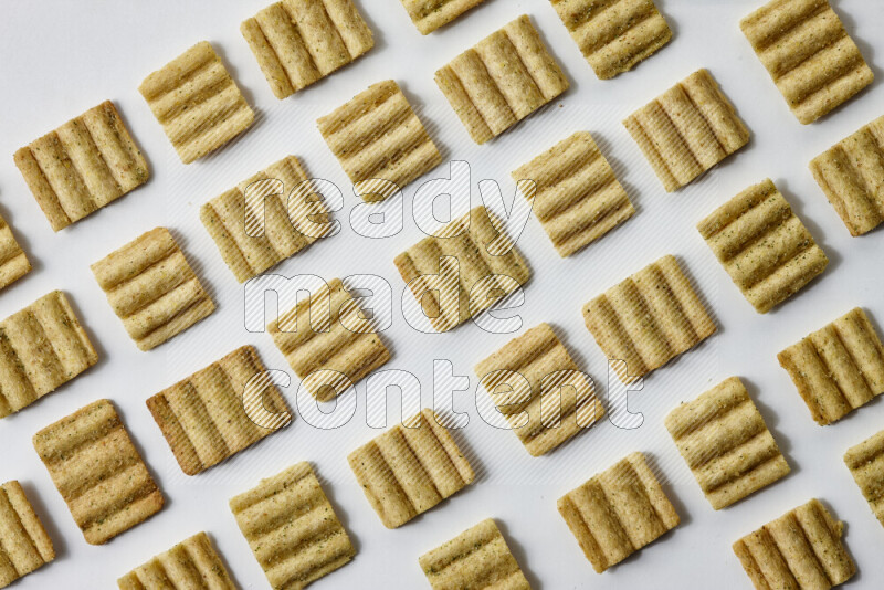 Crackers snacks on white background