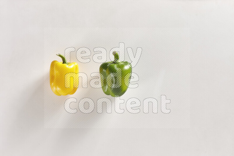 Assorted bell peppers on white background