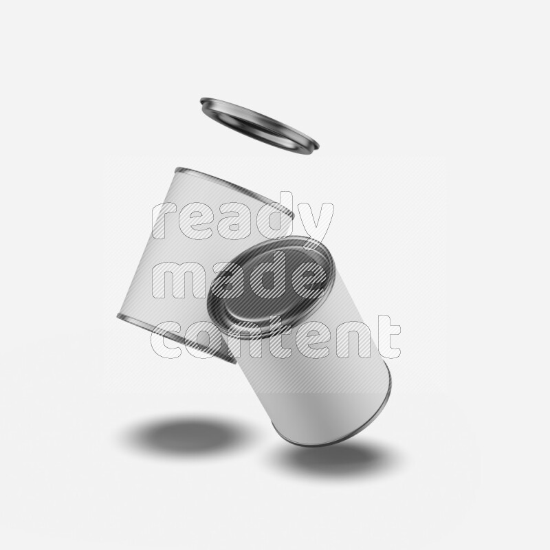 Set of paper tube mockup with glossy label and metal lid isolated on white background 3d rendering
