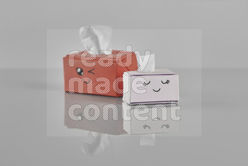 Origami tissue box on grey background