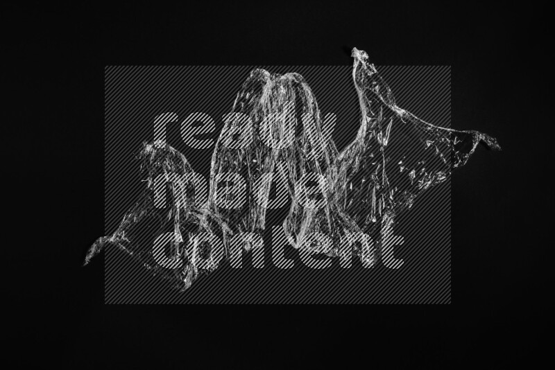 Plastic wrap texture on black background