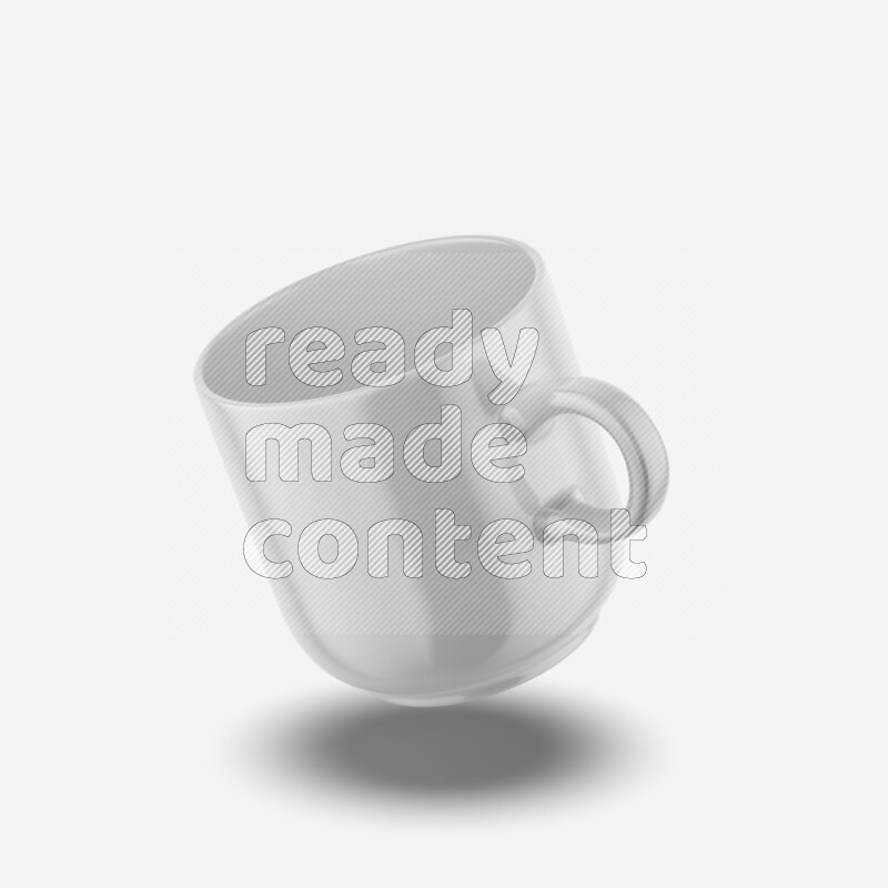 Ceramic glossy mug mockup isolated on white background 3d rendering