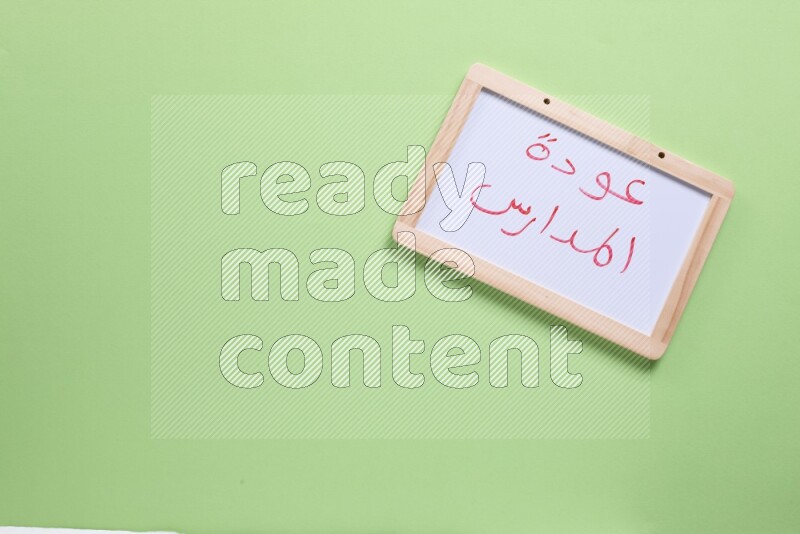 A whiteboard on green background