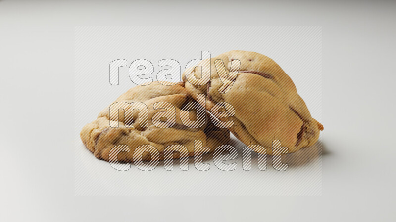 chocolate chip cookies on a white background