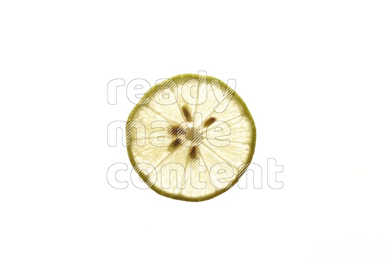 Lemon slices on illuminated white background