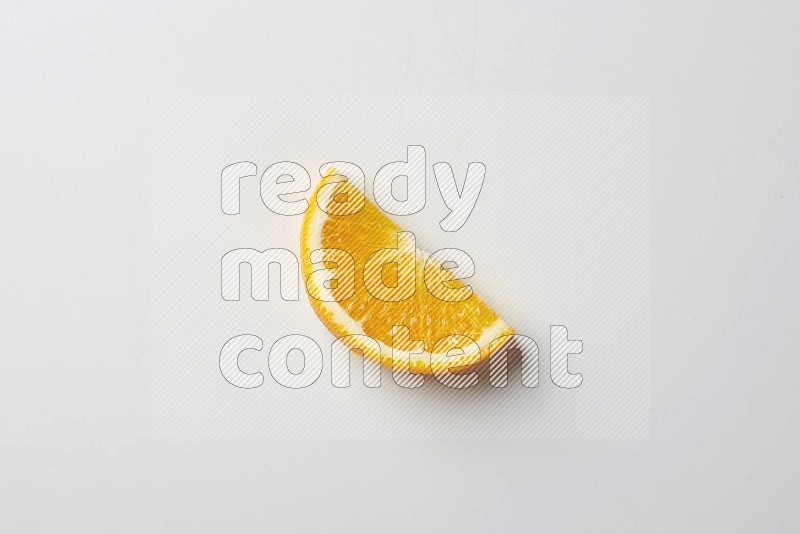 An orange half slice on white background