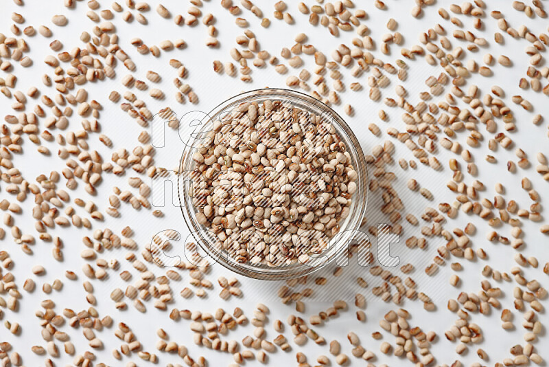 Black-eyed peas on white background