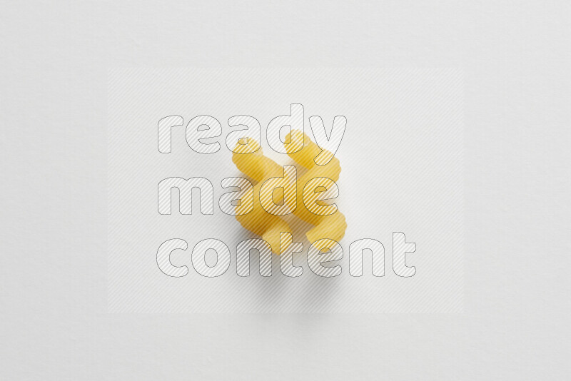 Twist pasta on white background
