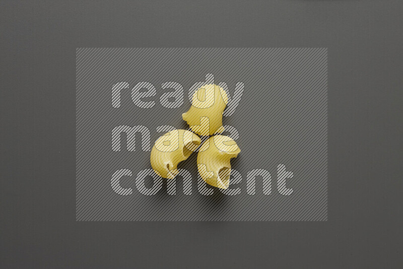 Pipe pasta on grey background