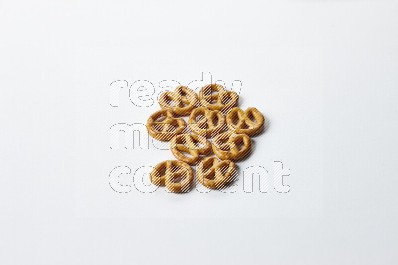 Pretzels snacks on white background