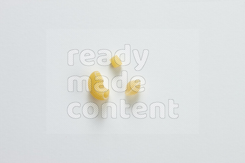 Different pasta types on white background