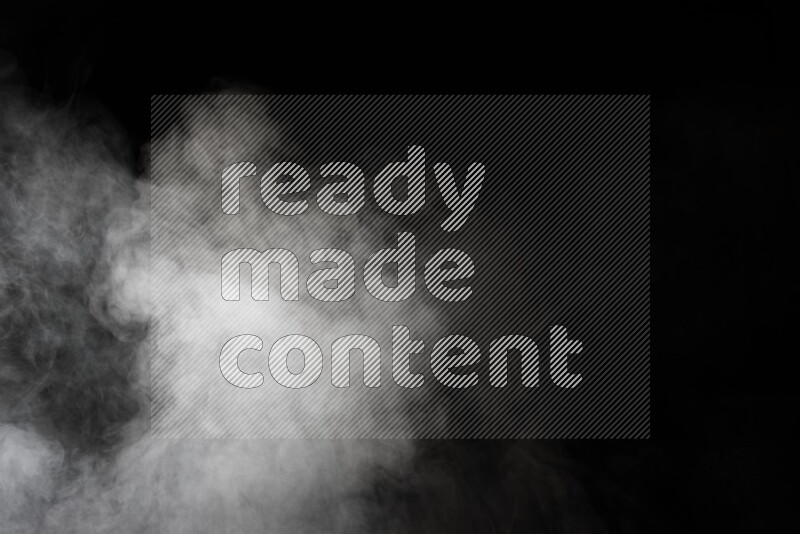 irregular white smoke on black background.