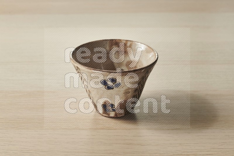 Decorative Pottery Bowl on Oak Wooden Flooring, 15 degrees