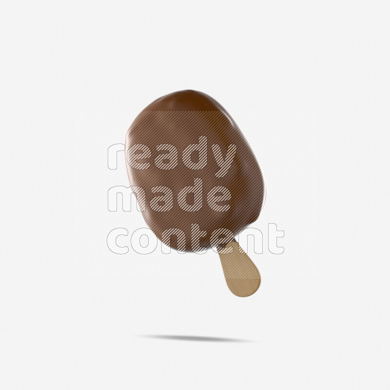 Chocolate ice cream stick mockup isolated on white background 3d rendering