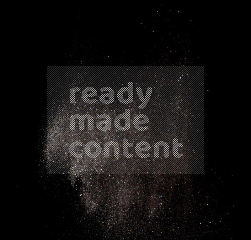 Multicolored glitter powder isolated on black background