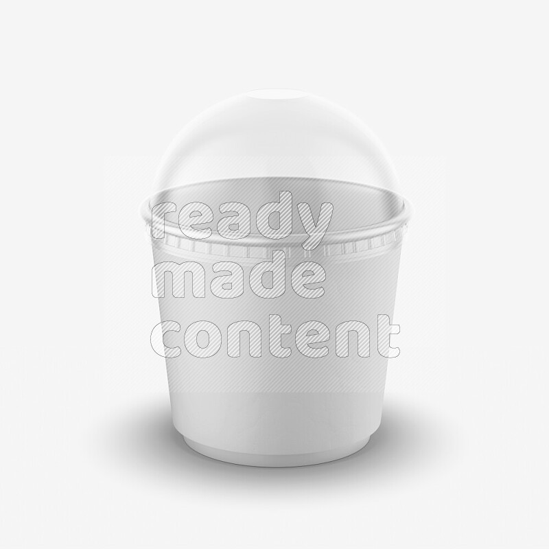 Empty white rough ice cream paper cup mockup isolated on white background 3d rendering