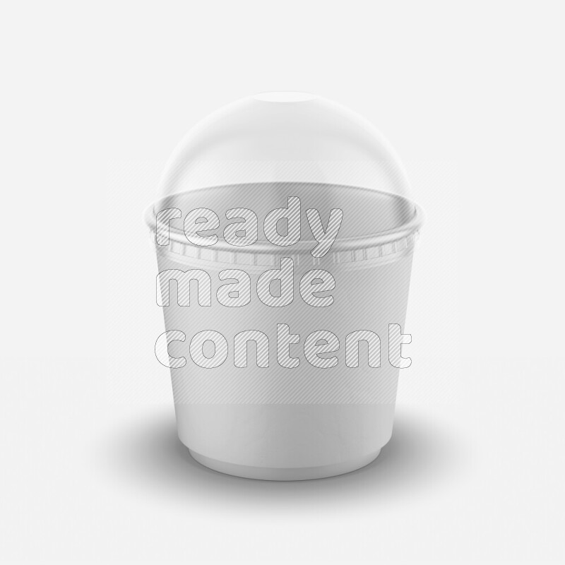 Empty white rough ice cream paper cup mockup isolated on white background 3d rendering