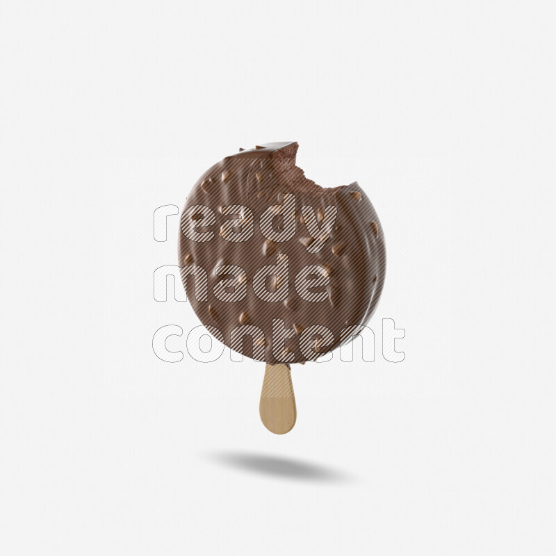 Chocolate ice cream stick mockup isolated on white background 3d rendering