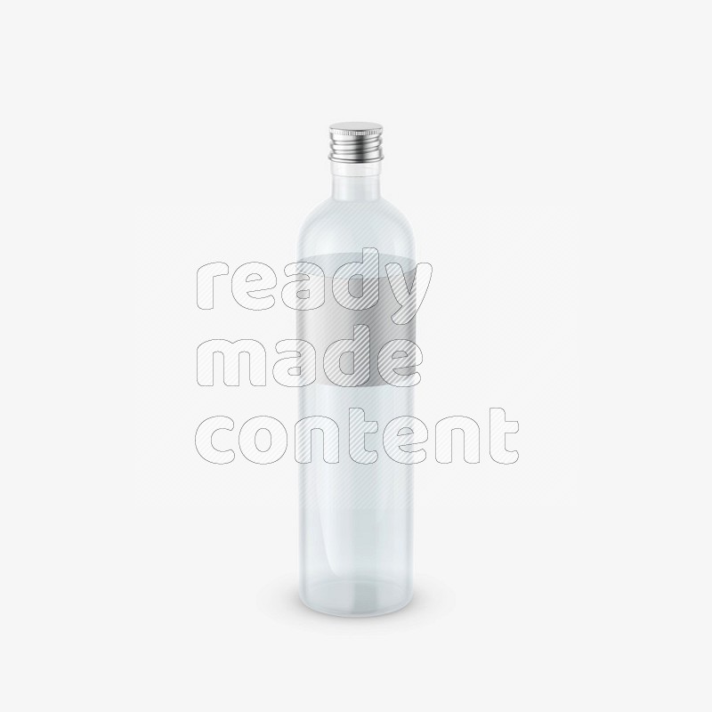 Plastic bottle mockup with a metal cap and a label isolated on white background 3d rendering
