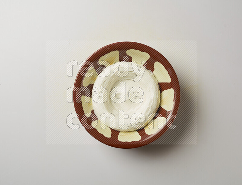 Plain Lebnah in a traditional plate on a white background
