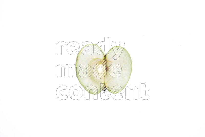 Apple slices on illuminated white background