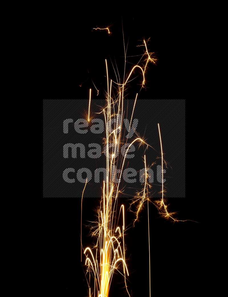 Sparkler candle isolated on black background