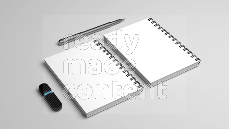 Corporate Stationery Elements, Blank White Textured Brand ID, On White Background
