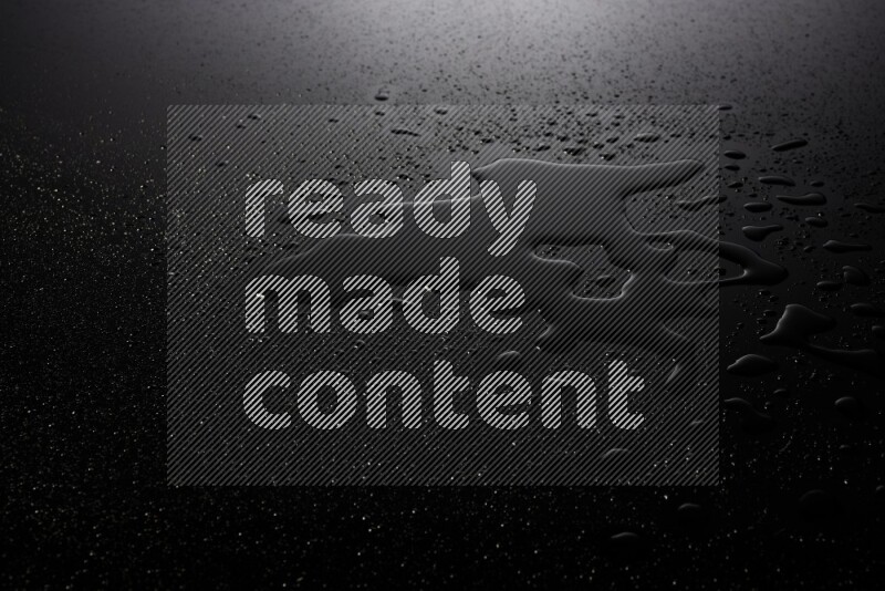 water drops, and droplets on black background