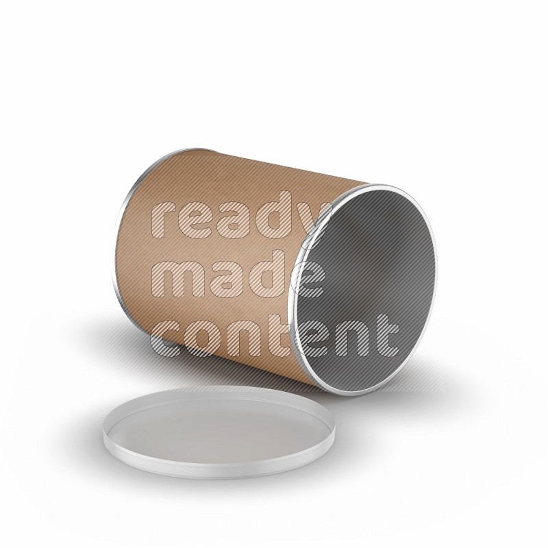Small kraft paper tube mockup with plastic cap isolated on white background 3d rendering