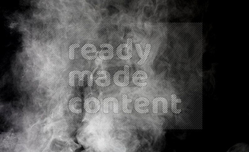 irregular white smoke on black background.