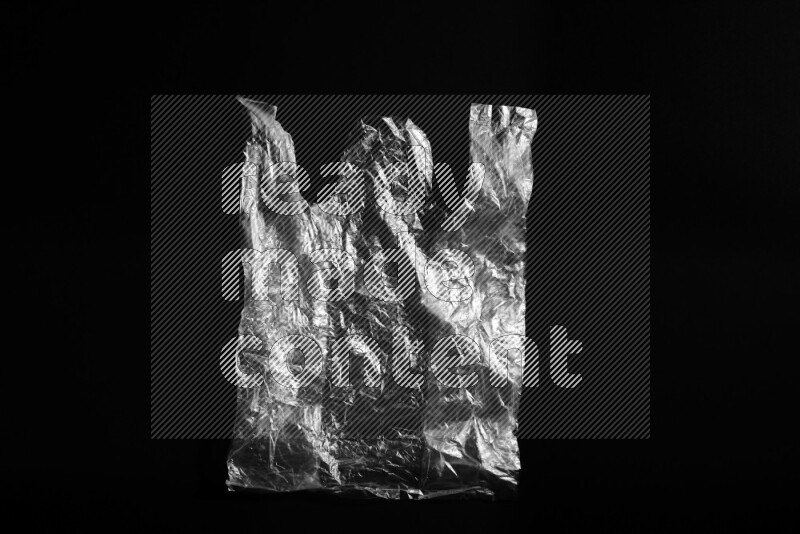 Transparent plastic textures on black background