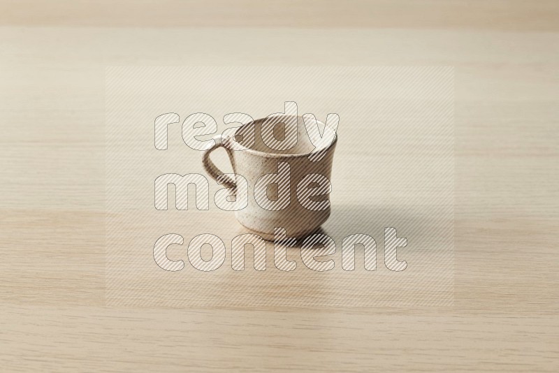 Pottery Cup on Oak Wooden Flooring, 15 degrees