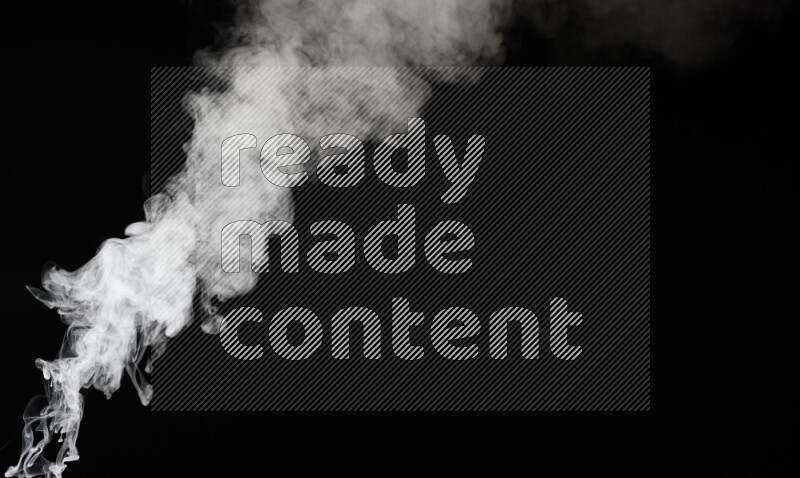 irregular white smoke on black background.