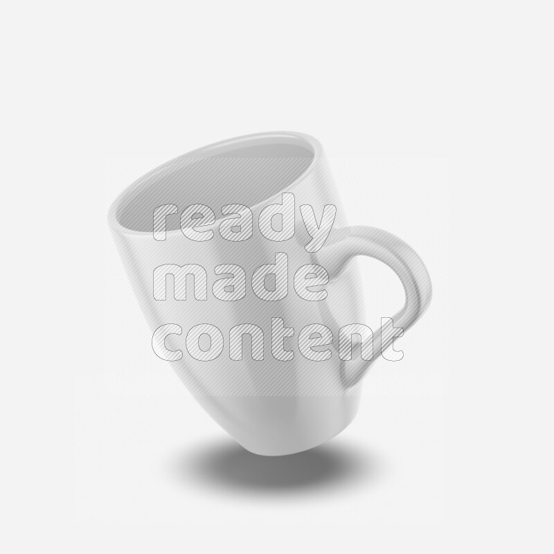 Ceramic glossy mug mockup isolated on white background 3d rendering