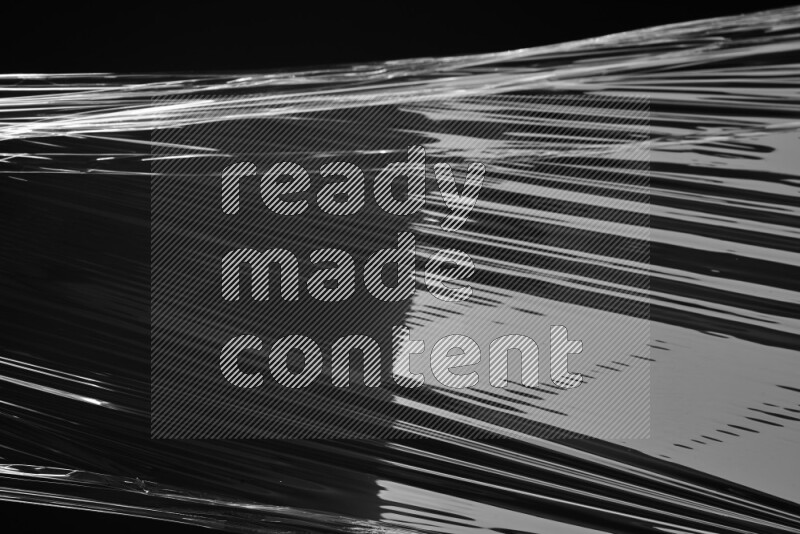Plastic wrap texture on black background