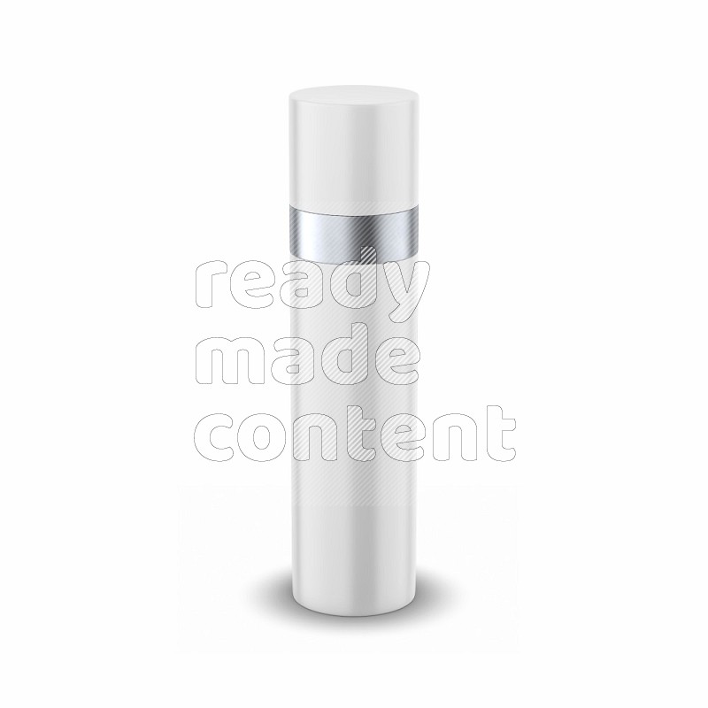 Glossy plastic and metal bottle mockup with cap isolated on white background 3d rendering
