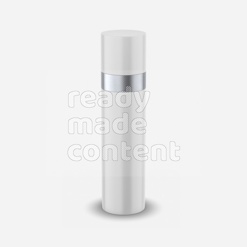 Glossy plastic and metal bottle mockup with cap isolated on white background 3d rendering